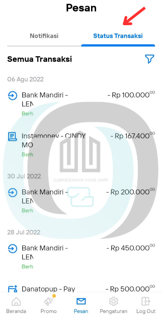 Cara Melihat Bukti Transfer Livin Mandiri